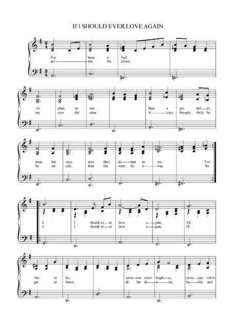 If I Should Ever Love Again