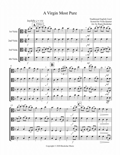 A Virgin Most Pure (F) (Viola Quartet) (arr. Regis Bookshar)