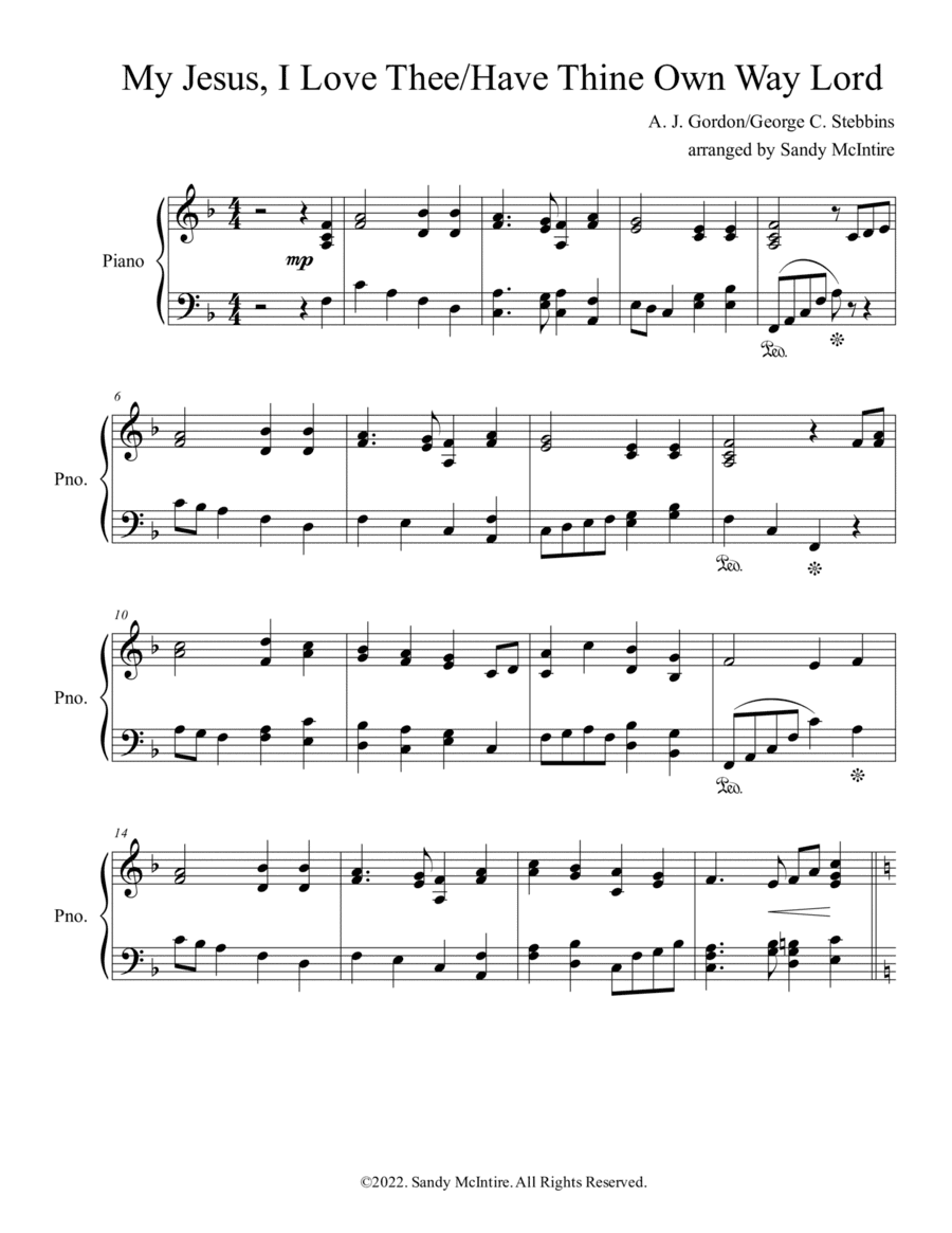 My Jesus, I Love Thee/Have Thine Own Way, Lord (arr. Sandy McIntire)