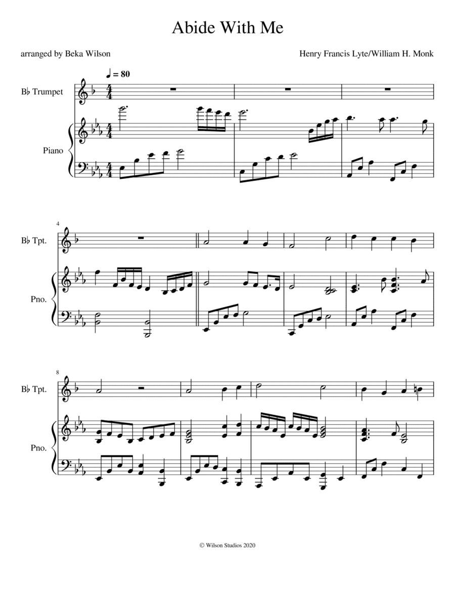 Abide With Me--trumpet solo (arr. Beka Wilson)