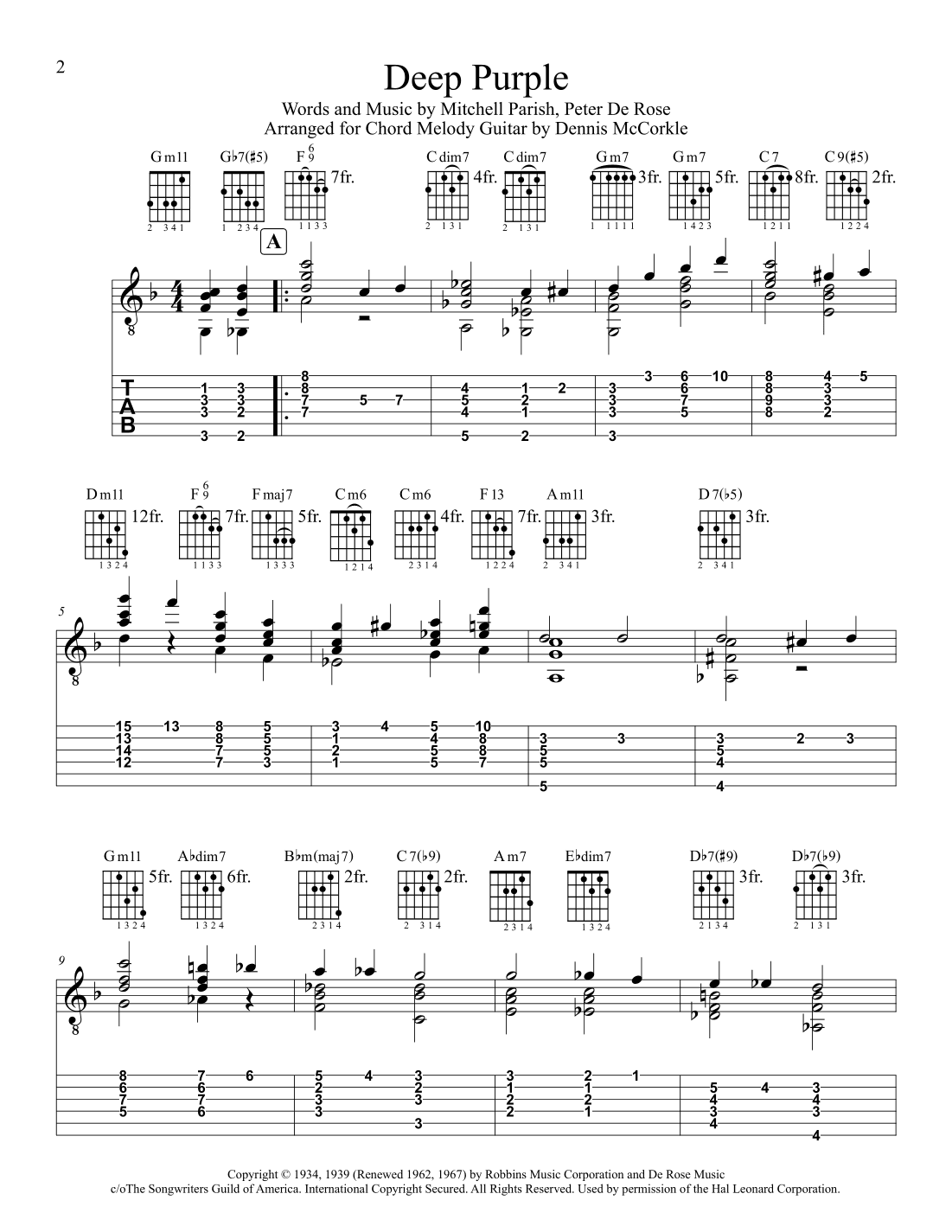 Deep Purple (arr. Dennis McCorkle)