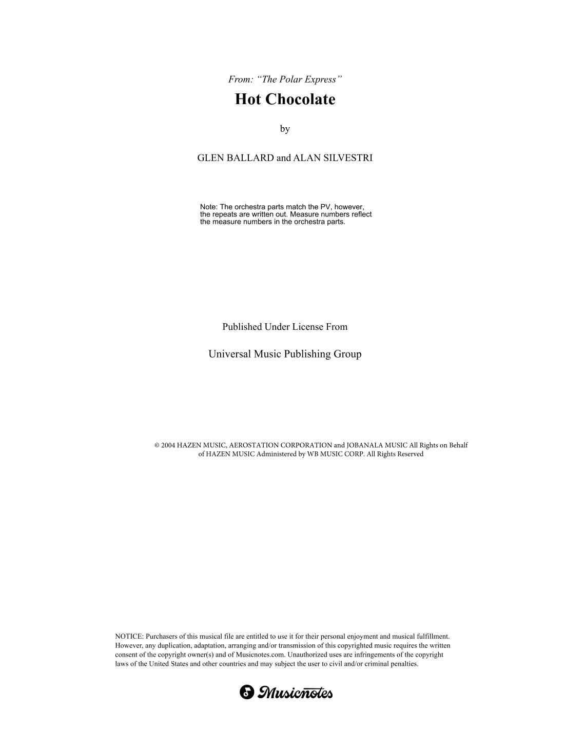 Hot Chocolate (arr. Ernest Richardson)
