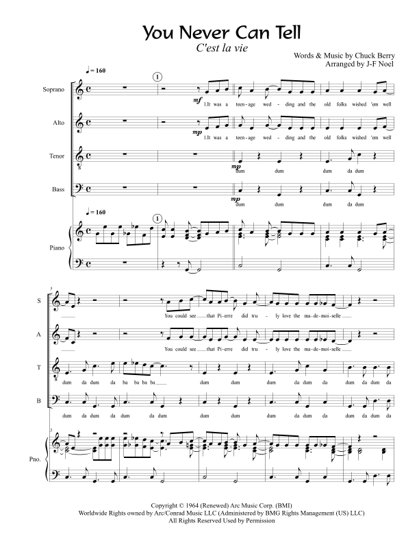 You Never Can Tell (arr. Jean-Francois Noel)