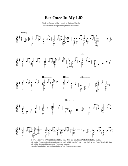 For Once In My Life (arr. Gerald Schleicher)