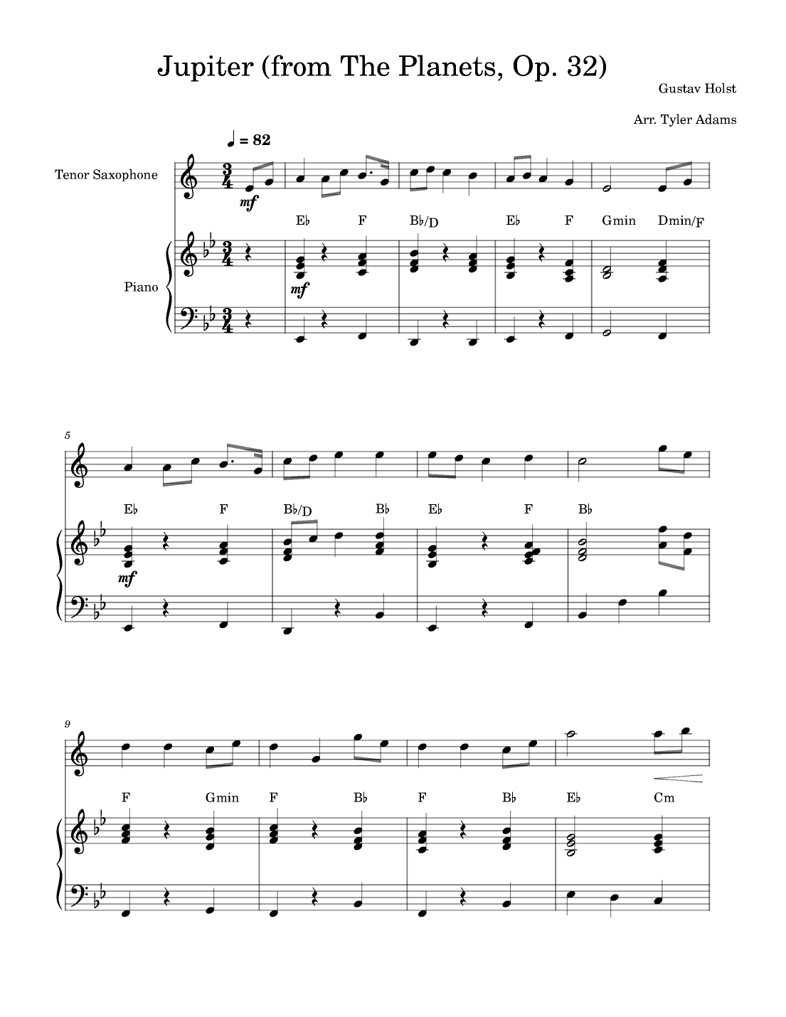 Jupiter (from The Planets, Op. 32) (arr. Tyler Adams)