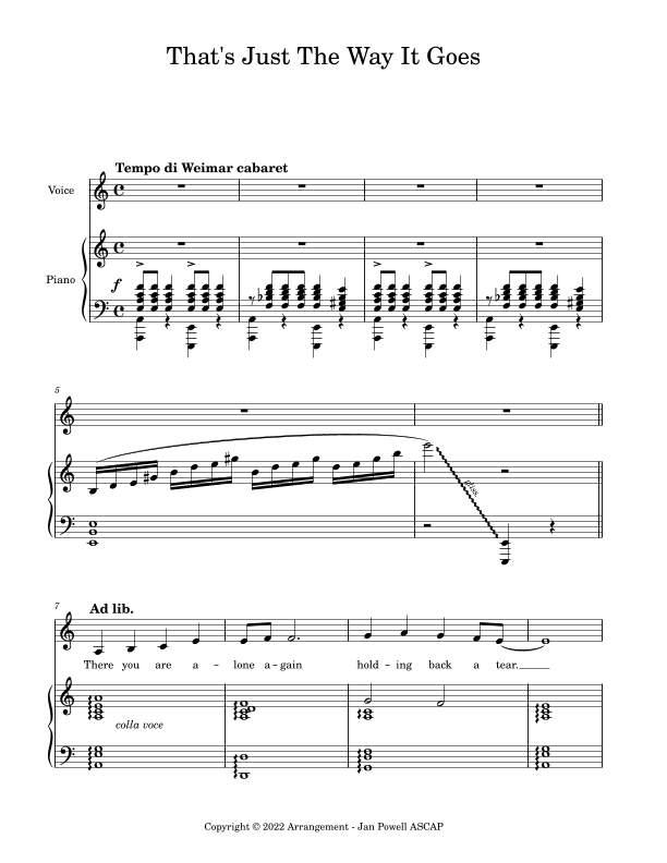 That's Just The Way It Goes (arr. Jan Powell)