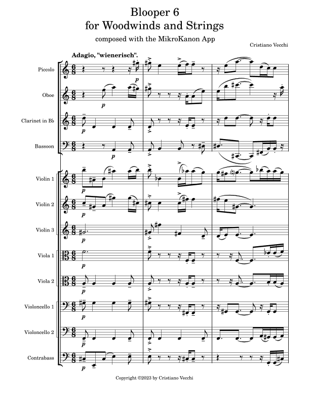 Blooper 6 for Woodwinds and Strings