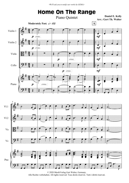 Home On The Range (arr. Gert Th. Walter)
