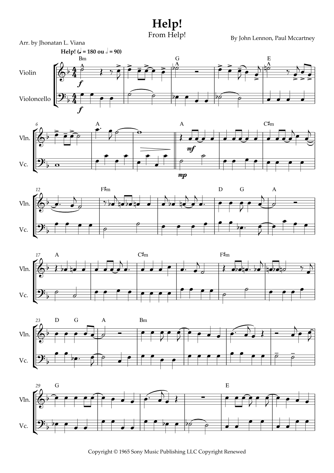 Help! (arr. Jhonatan Lucio Viana)