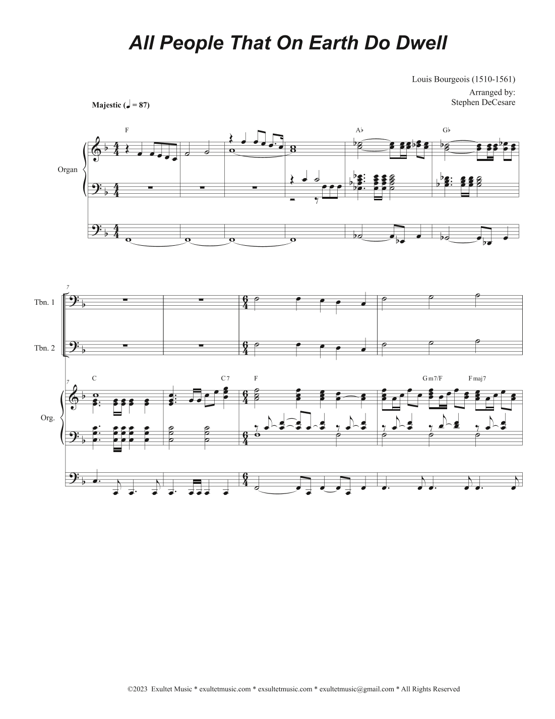 All People That On Earth Do Dwell (Brass Quartet and Organ - Alternate Version) (arr. Stephen DeCesare)