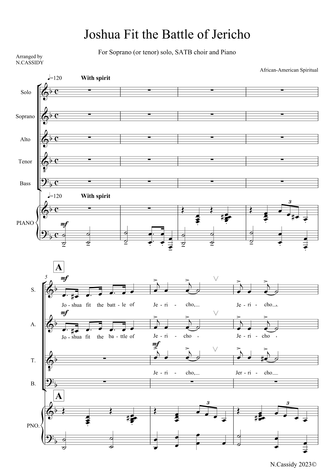Joshua Fit the Battle of Jericho (arr. Nigel Cassidy)
