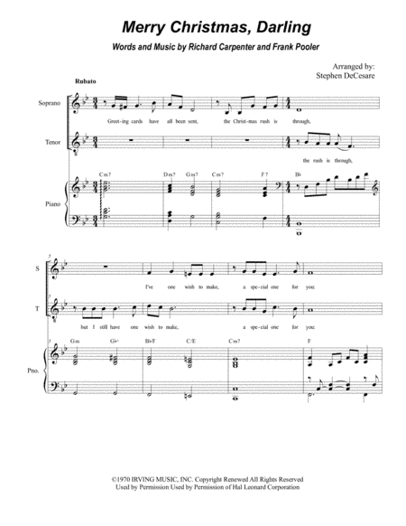 Merry Christmas, Darling (arr. Stephen DeCesare)