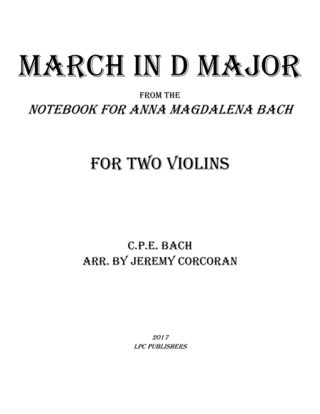 March in D Major from the Notebook for Anna Magdelena Bach (arr. Jeremy Corcoran)
