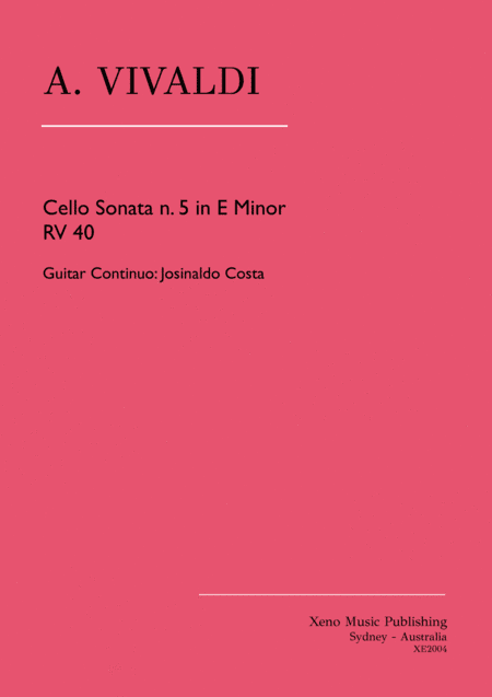 Cello Sonata n. 5 in E Minor RV40 (Guitar accompaniment) (arr. Josinaldo Costa)