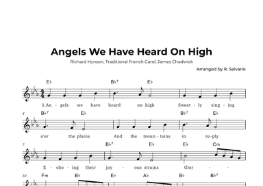Angels We Have Heard On High (Key of E-Flat Major) (arr. R. Salvario)