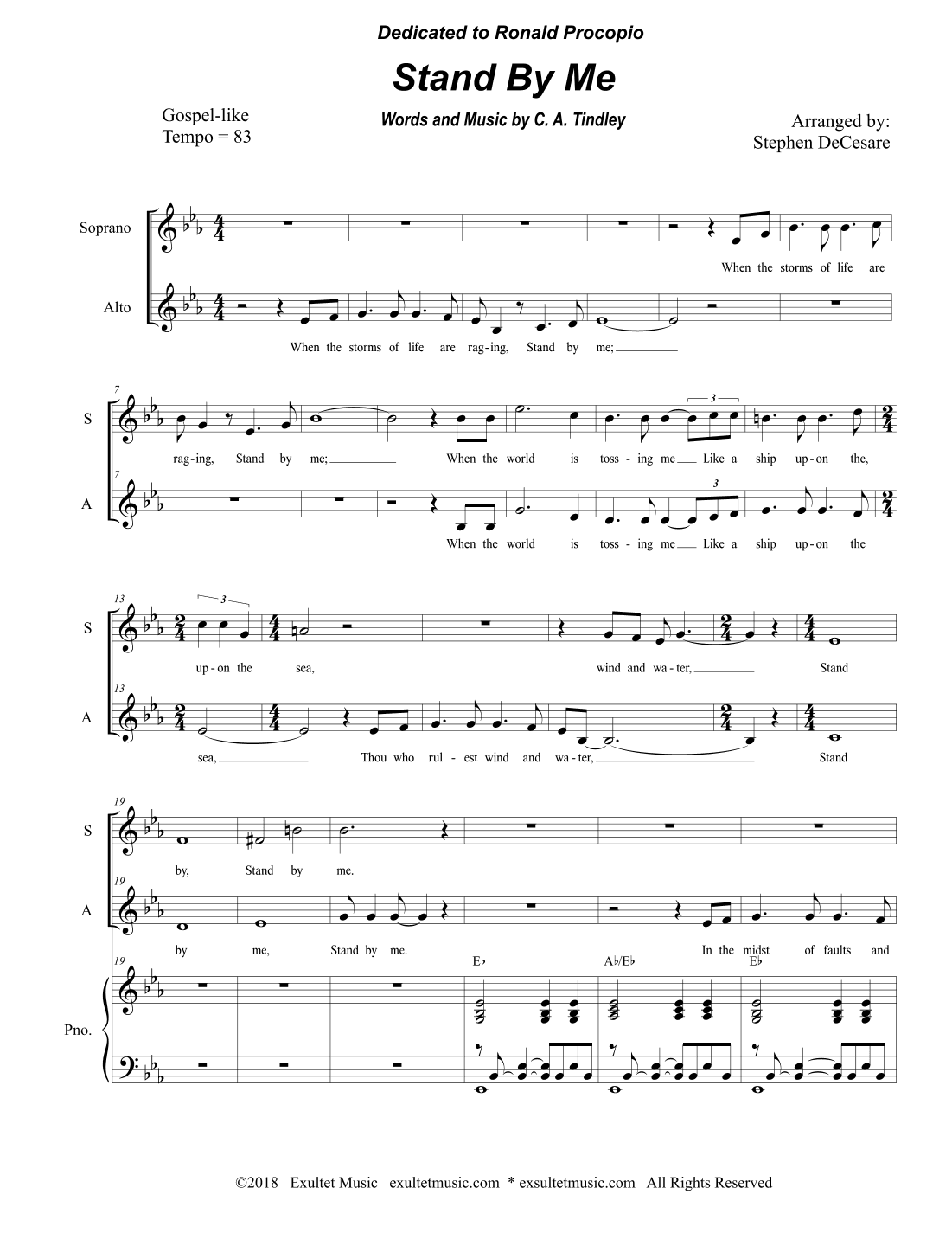 Stand By Me (Duet for Soprano and Alto solo) (arr. Stephen DeCesare)