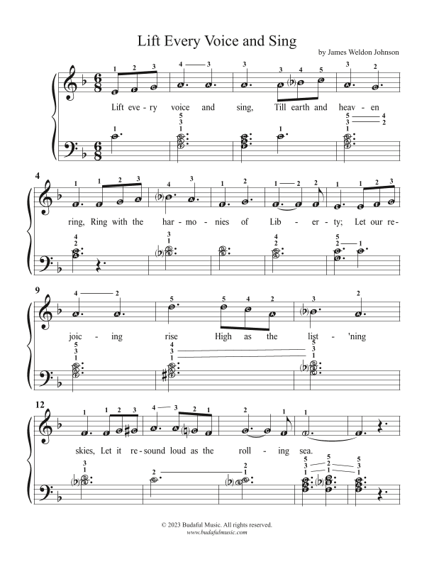 Lift Every Voice and Sing - Easy piano (arr. Brian Buda)