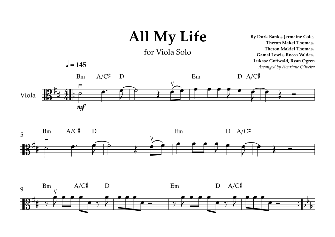 All My Life (arr. Henrique Oliveira)