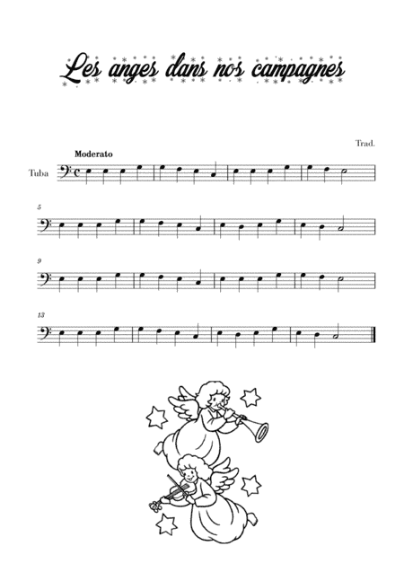 Les anges dans nos campagnes (for Tuba) (arr. Cadenza Editions)
