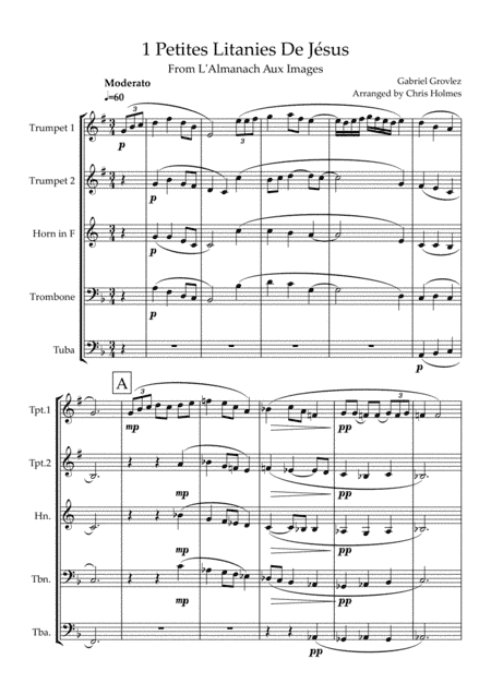 Petite Litanies De Jesus and Chanson Du Chasseur from L'Almanach Aux Images (arr. Chris Holmes)