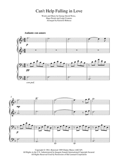 Can't Help Falling In Love (arr. Kaiserin Rebecca)
