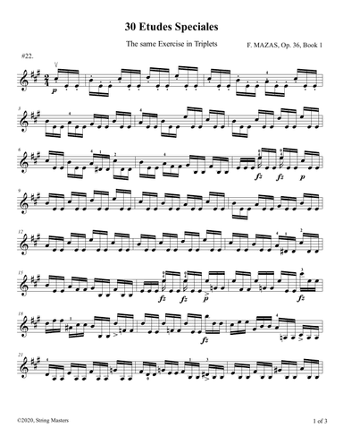 Mazas 75 Melodious & Progressive Studies Op 36, Book 1, No.22 (arr. String Masters)