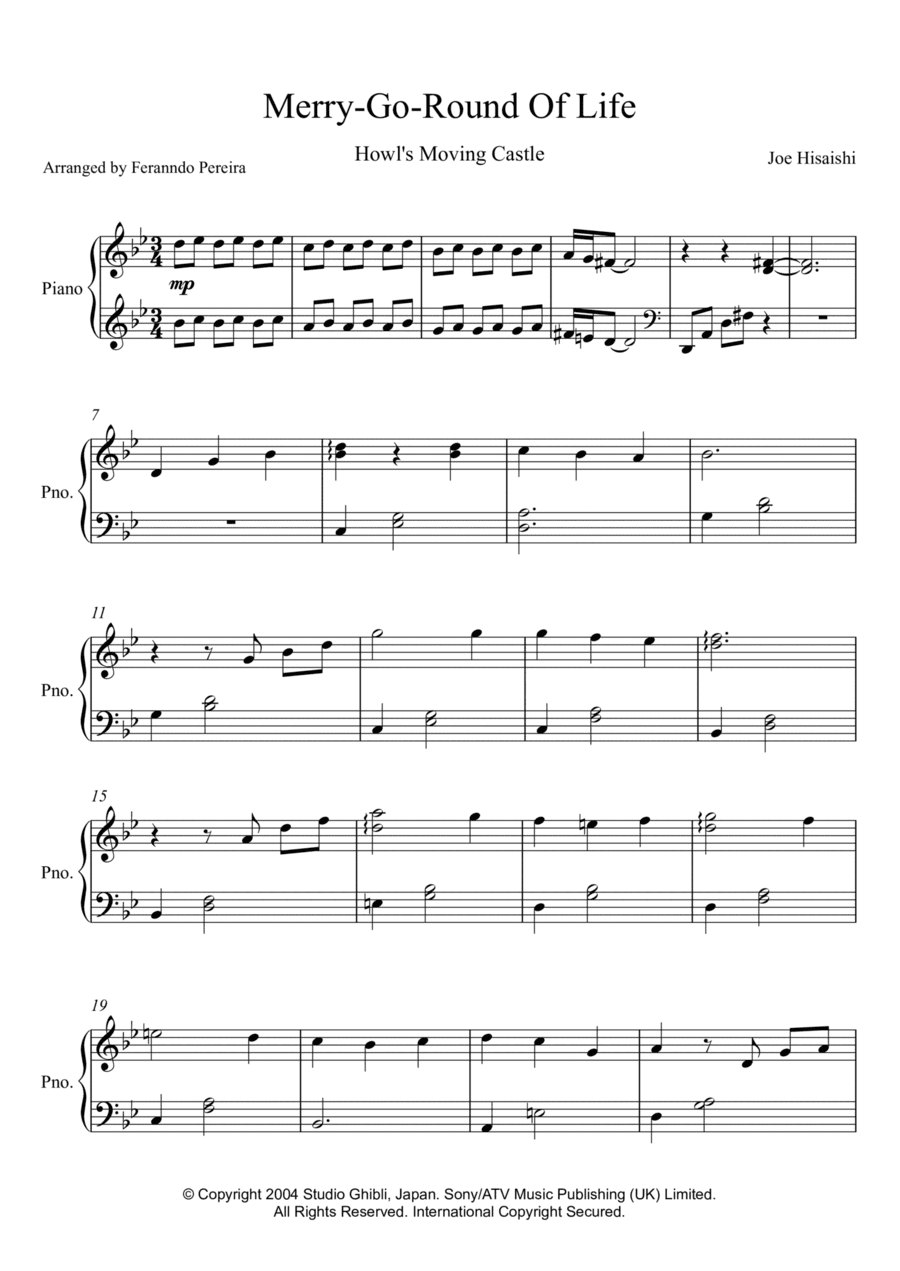 Merry-go-round Of Life (arr. Fernando Pereira)