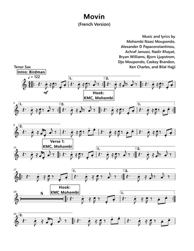 Movin French Version (arr. David Lartey)