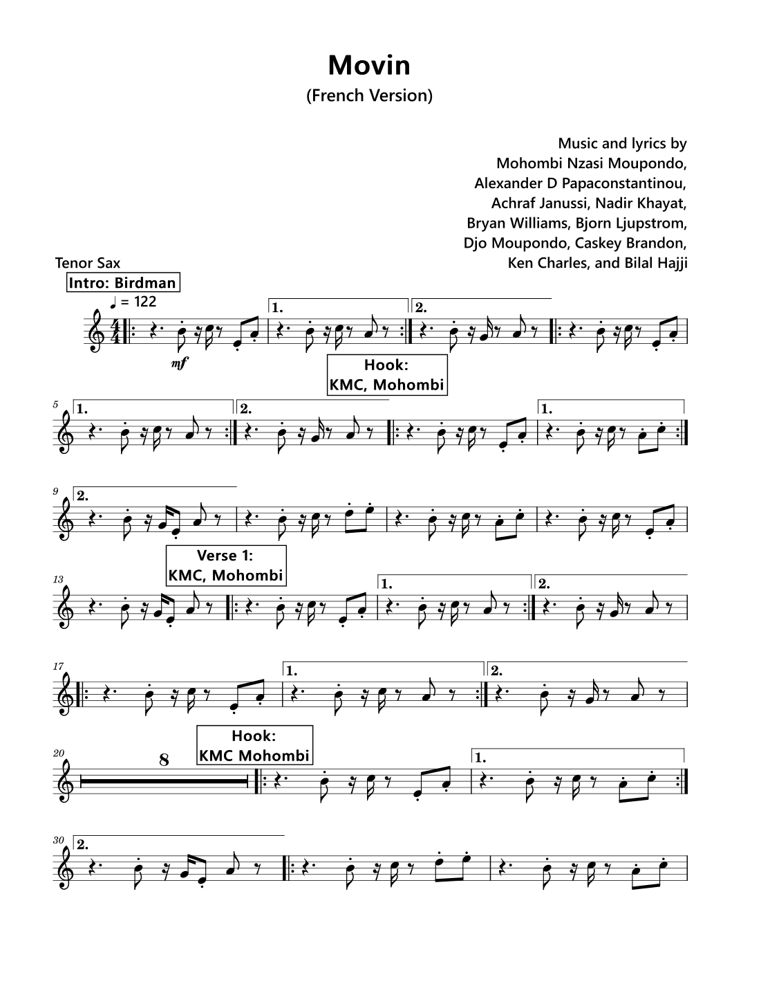 Movin French Version (arr. David Lartey)
