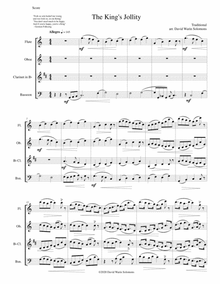 The King's Jollity for wind quartet (arr. David Warin Solomons)