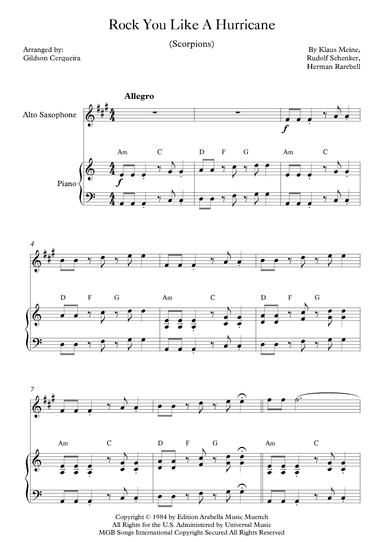 Rock You Like A Hurricane (arr. Gildson Cerqueira)