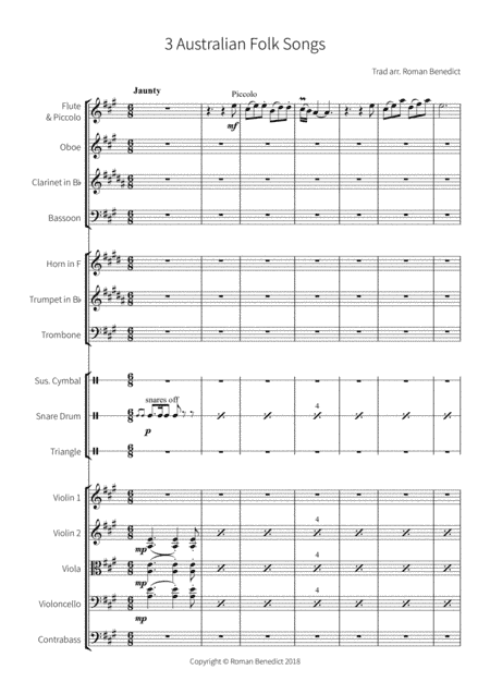 Three Australian Folk Songs (arr. Roman Benedict)