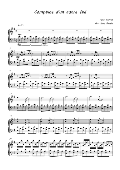 Comptine D'un Autre Été: L'après-midi (arr. Ícaro Ravelo)