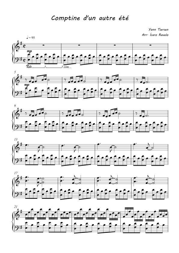 Comptine D'un Autre Été: L'après-midi (arr. Ícaro Ravelo)