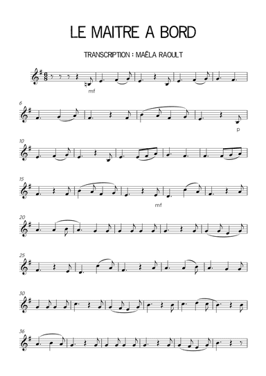 Le maitre à bord (arr. Maëla Raoult)