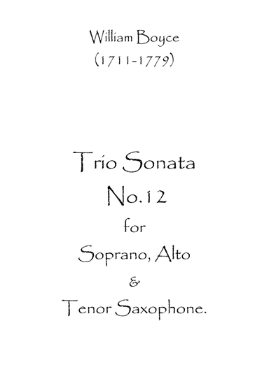 Trio Sonata No.12 (arr. Spence Bundy)