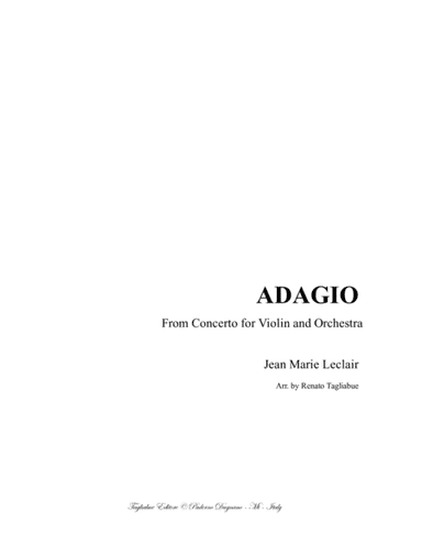 ADAGIO - From Concerto for Violin and Orchestra - Leclair - Arr. for Organ (arr. Renato Tagliabue)