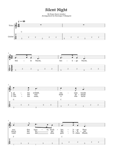 Stille Nacht (german lyrics) (arr. Henrique F Mangoni)