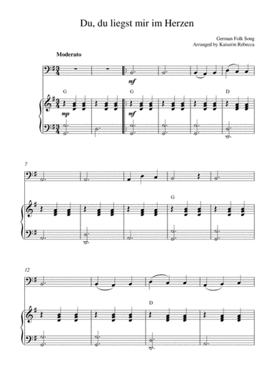 Du, du liegst mir im Herzen (You, you are in my heart) (arr. Kaiserin Rebecca)