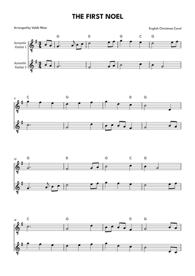 The First Noel - Acoustic Guitar Duet (arr. Valdir Maia)