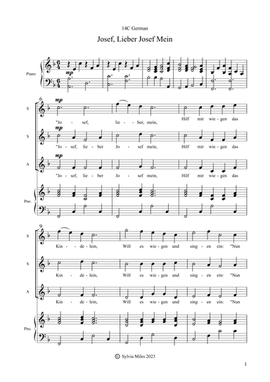 Josef, Lieber Josef Mein (arr. Sylvia Miles)