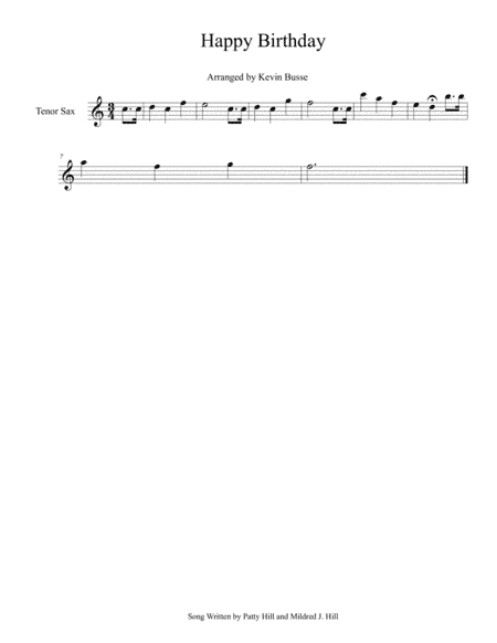 Happy Birthday (Easy key of C) - Tenor Sax (arr. Kevin Busse)