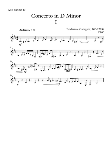 Concerto in D Minor - Baldassare Galuppi (arr. Jope)