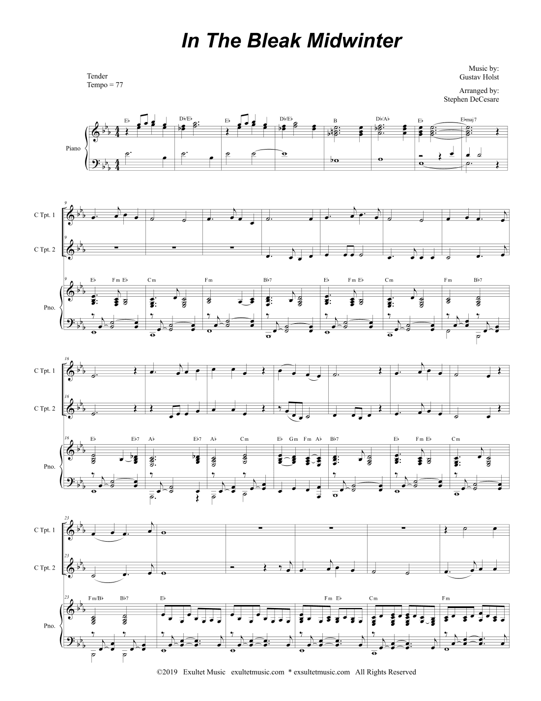 In The Bleak Midwinter (Duet for C-Trumpet) (arr. Stephen DeCesare)