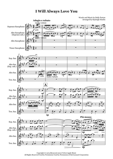 I Will Always Love You (arr. Kayleigh Huelin)
