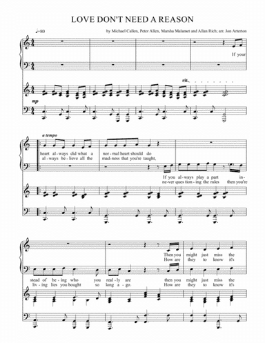 Love Don't Need A Reason (arr. Jon Arterton)