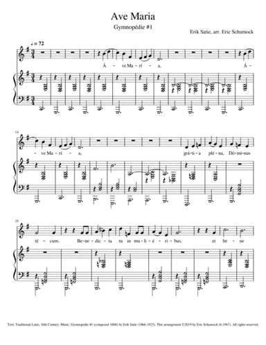 Ave Maria (Gymnopedie #1) (arr. Eric Schumock)