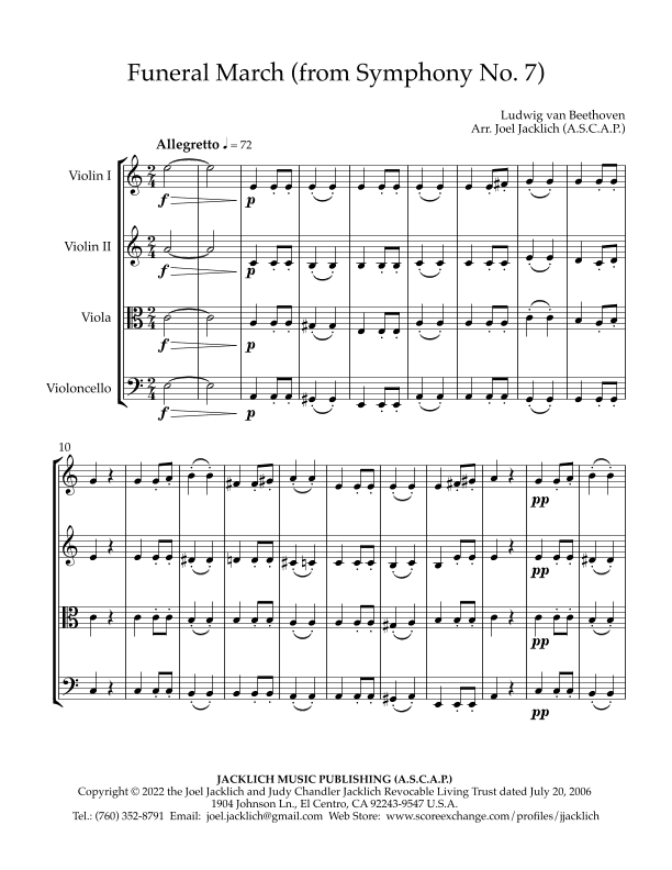 Funeral March (from Symphony No. 7) (arr. Joel Jacklich (A.S.C.A.P.))