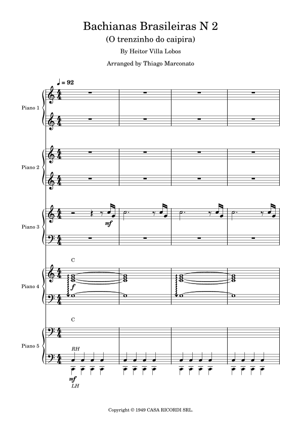 Bachianas Brasileiras N 2 (arr. Thiago Marconato)
