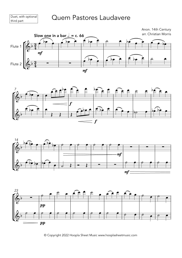 Quem Pastores Laudavere (arr. Christian Morris)